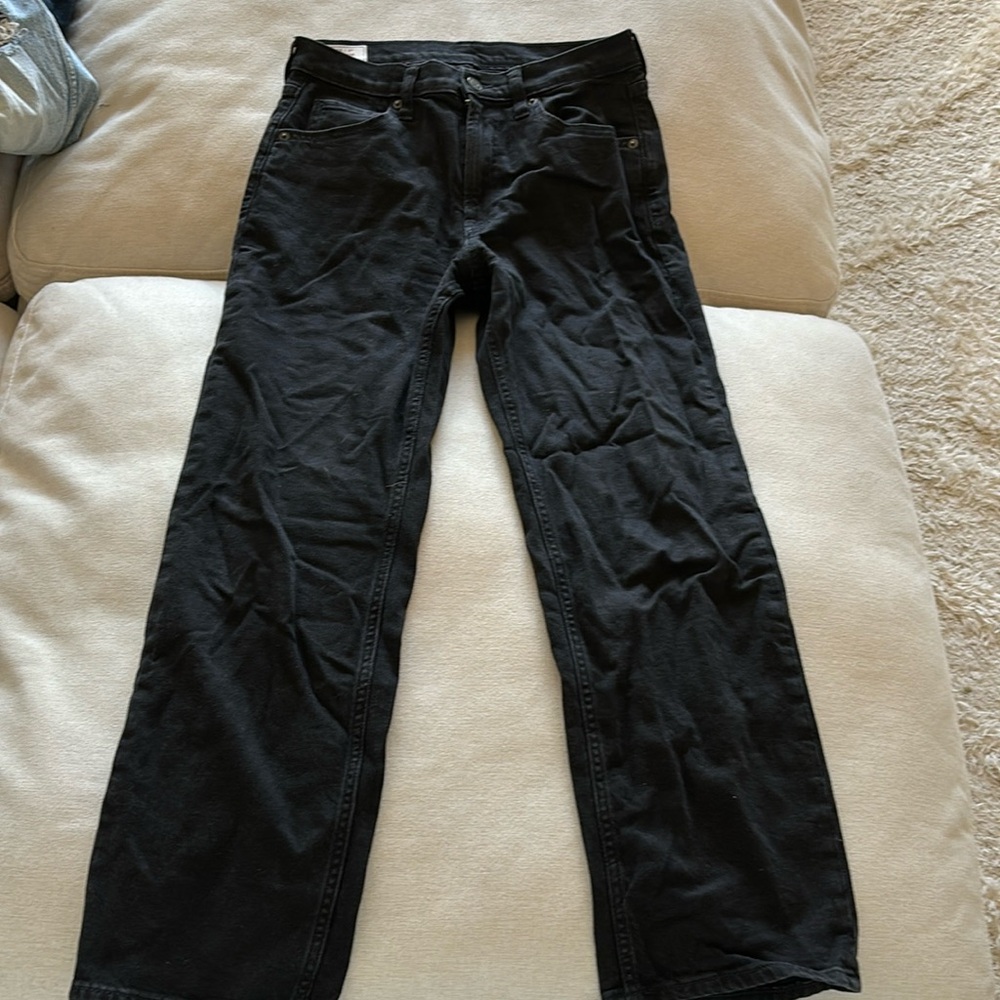 Black wide straight leg jean